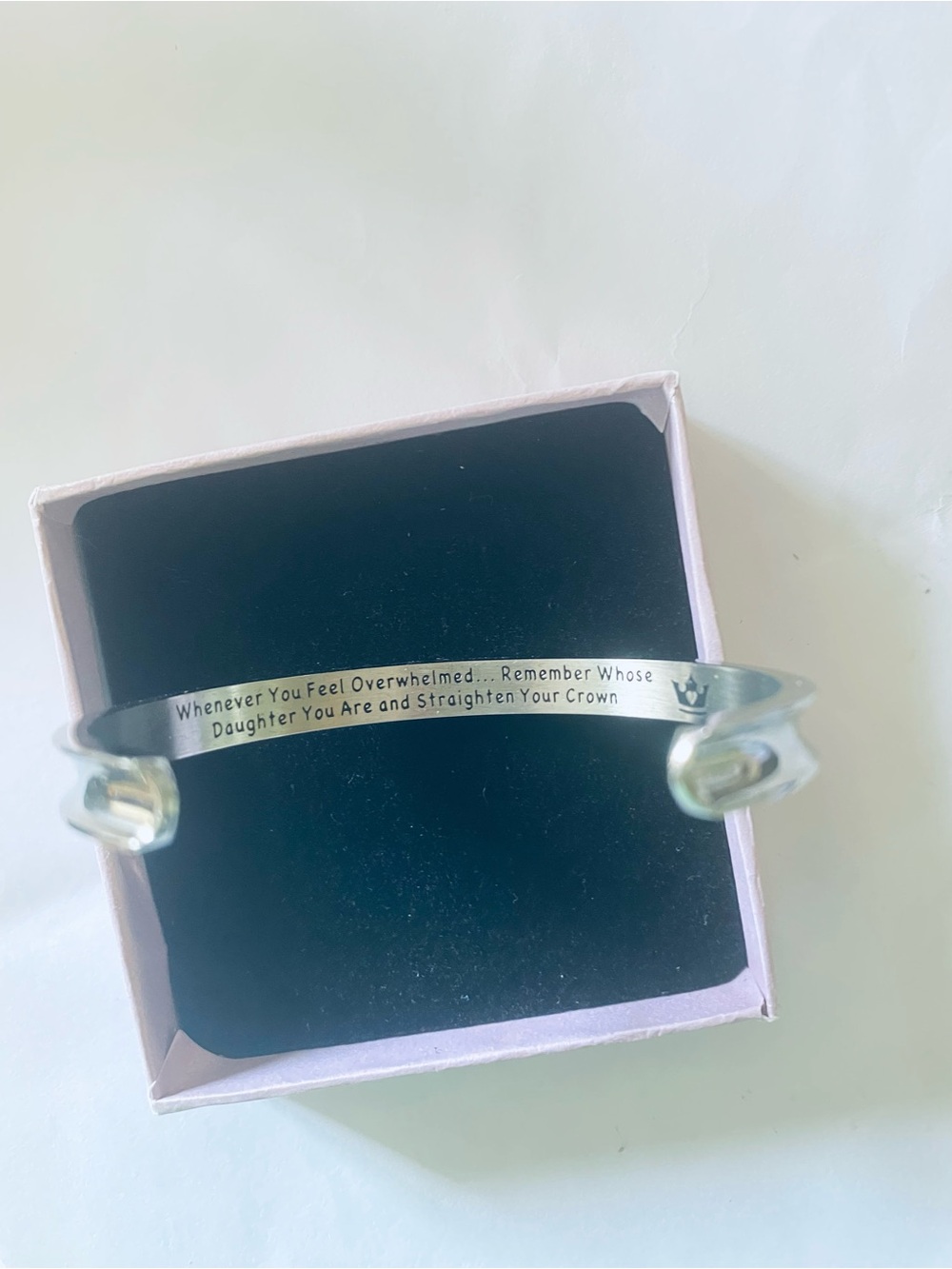 Silver Inspirational Cuff Bracelet - Remember Whose Daughter You Are